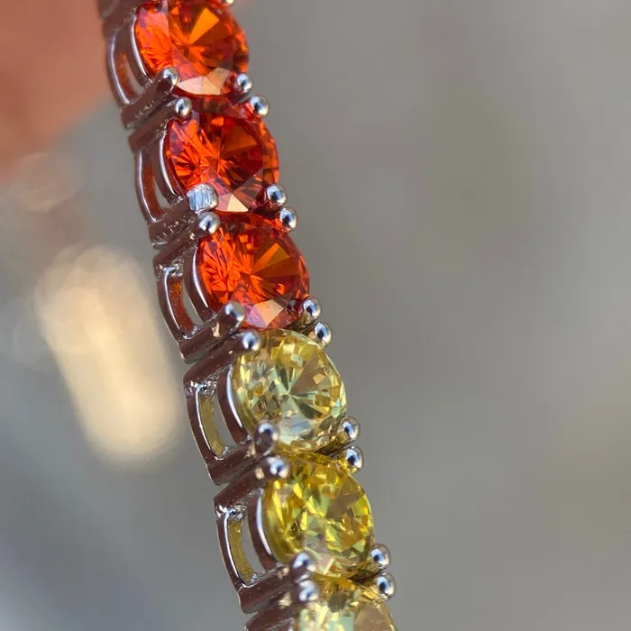 Bracelets Harlem Bling 925 Sterling Silver Multicolor Rainbow CZ Iced Tennis Bracelet Bracelets Harlem Bling 925 Sterling Silver Multicolor Rainbow CZ Iced Tennis Bracelet