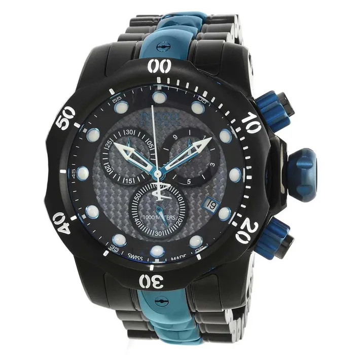 Bracelets Invicta Invicta 15461 Mens Venom Reserve Carbon Fiber Black Dial Two Tone Bracelet Chrono Dive Watch
