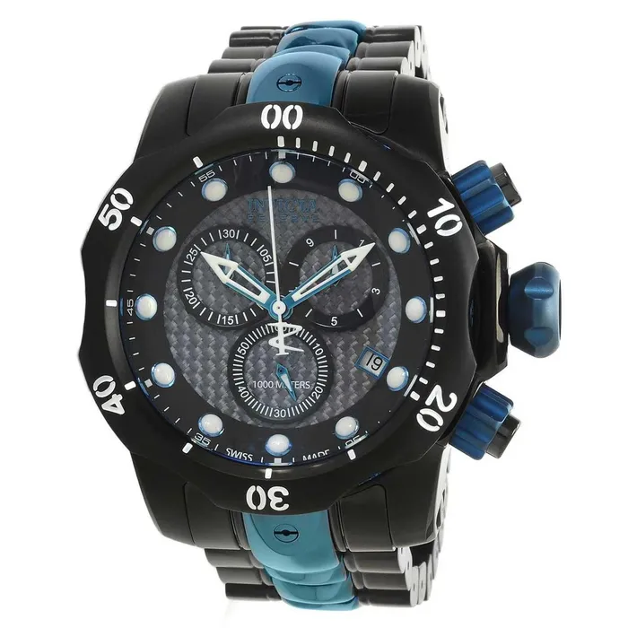 Bracelets Invicta Invicta 15461 Mens Venom Reserve Carbon Fiber Black Dial Two Tone Bracelet Chrono Dive Watch