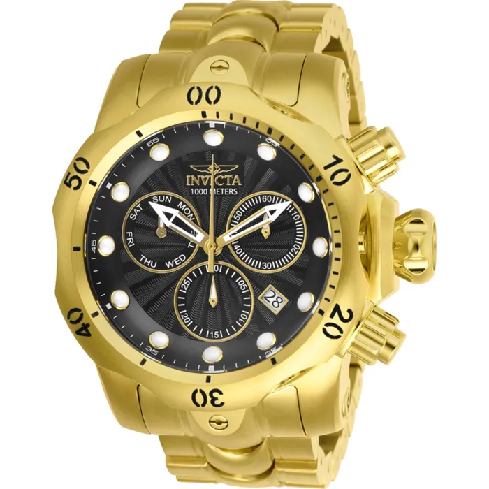 Bracelets Invicta Invicta Mens Dive Watch Venom Chronograph Black Dial Yellow Gold Bracelet 25904 Bracelets Invicta Invicta Mens Dive Watch Venom Chronograph Black Dial Yellow Gold Bracelet 25904