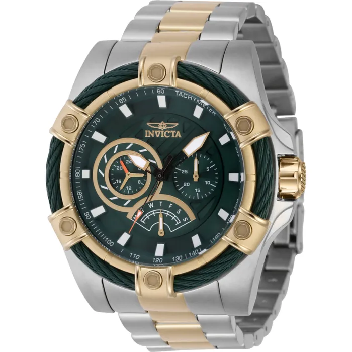 Bracelets Invicta Invicta Mens Watch Bolt DayDate Green Dial Two Tone Steel Bracelet Quartz 46870 Bracelets Invicta Invicta Mens Watch Bolt DayDate Green Dial Two Tone Steel Bracelet Quartz 46870