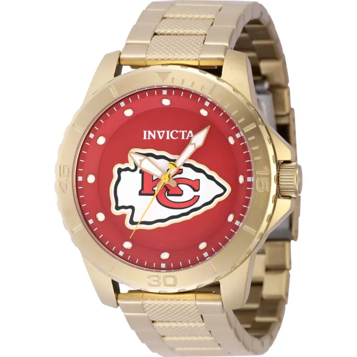 Bracelets Invicta Invicta Mens Watch NFL Kansas City Chiefs Quartz Yellow Gold Bracelet 48097 Bracelets Invicta Invicta Mens Watch NFL Kansas City Chiefs Quartz Yellow Gold Bracelet 48097