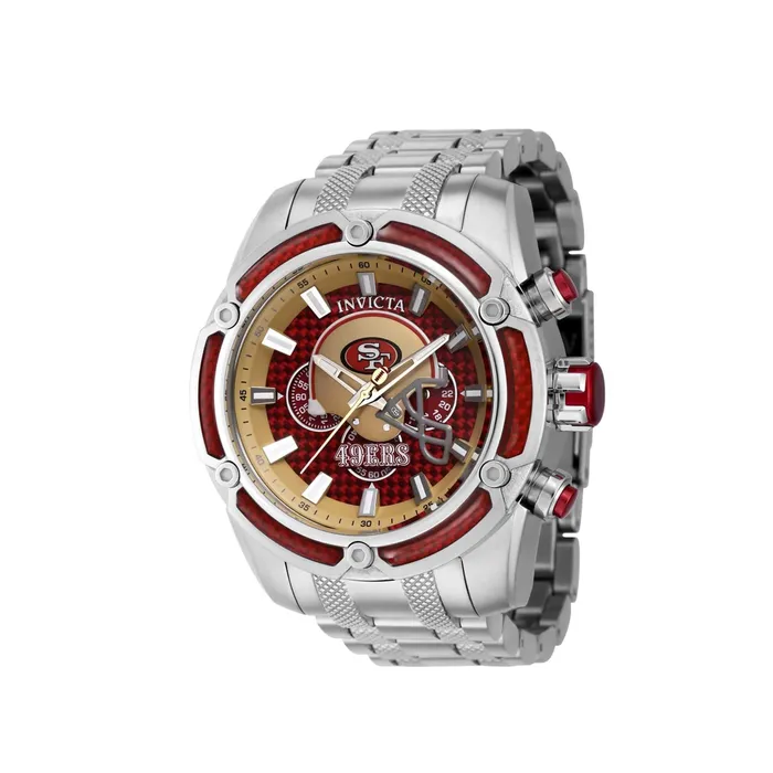 Bracelets Invicta Invicta Mens Watch NFL San Francisco 49ers Chrono Silver Steel Bracelet 41809 Bracelets Invicta Invicta Mens Watch NFL San Francisco 49ers Chrono Silver Steel Bracelet 41809