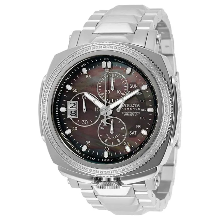 Bracelets Invicta Mens Chronograph Watch Reserve Russian Diver Silver Bracelet 30996 Invicta