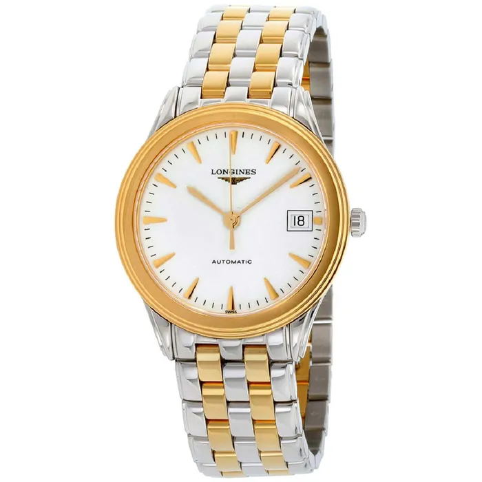 Bracelets Longines Longines Mens Watch Flagship Automatic White Dial Two Tone Bracelet L47743227 Bracelets Longines Longines Mens Watch Flagship Automatic White Dial Two Tone Bracelet L47743227
