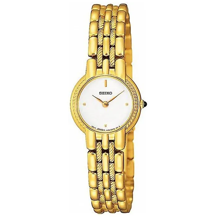 Bracelets Seiko Seiko SUJB32 Womens White Dial Yellow Gold Tone Steel Bracelet Watch Bracelets Seiko Seiko SUJB32 Womens White Dial Yellow Gold Tone Steel Bracelet Watch