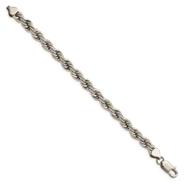 Bracelets Stainless Steel Polished 7mm Rope Bracelet Chisel Bracelets Stainless Steel Polished 7mm Rope Bracelet Chisel