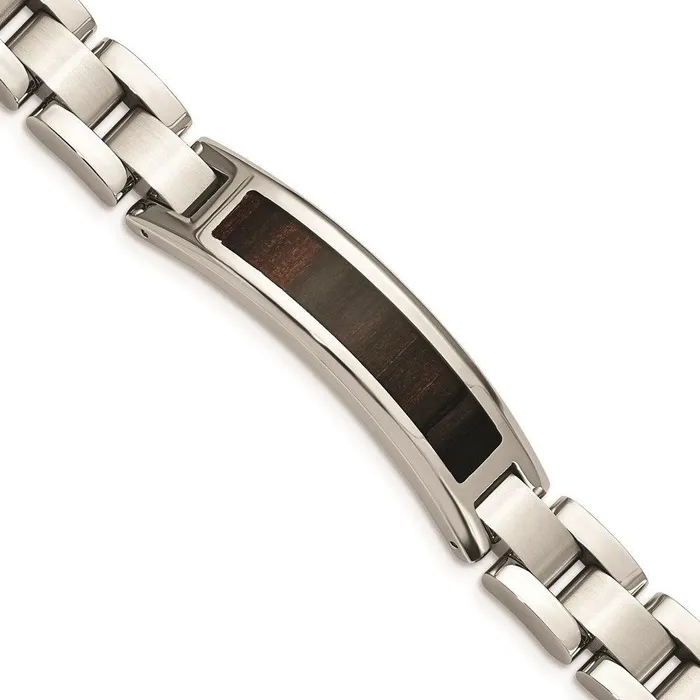Bracelets Stainless Steel PolishedBrushed Black Wood Enameled Bracelet Chisel Bracelets Stainless Steel PolishedBrushed Black Wood Enameled Bracelet Chisel