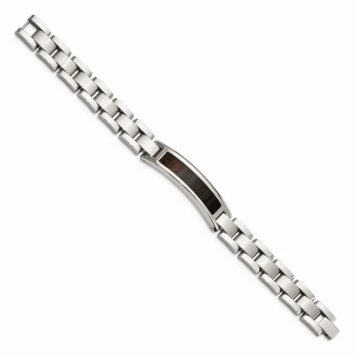 Bracelets Stainless Steel PolishedBrushed Black Wood Enameled Bracelet Chisel Bracelets Stainless Steel PolishedBrushed Black Wood Enameled Bracelet Chisel