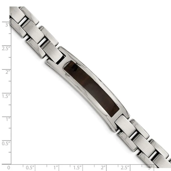 Bracelets Stainless Steel PolishedBrushed Black Wood Enameled Bracelet Chisel Bracelets Stainless Steel PolishedBrushed Black Wood Enameled Bracelet Chisel