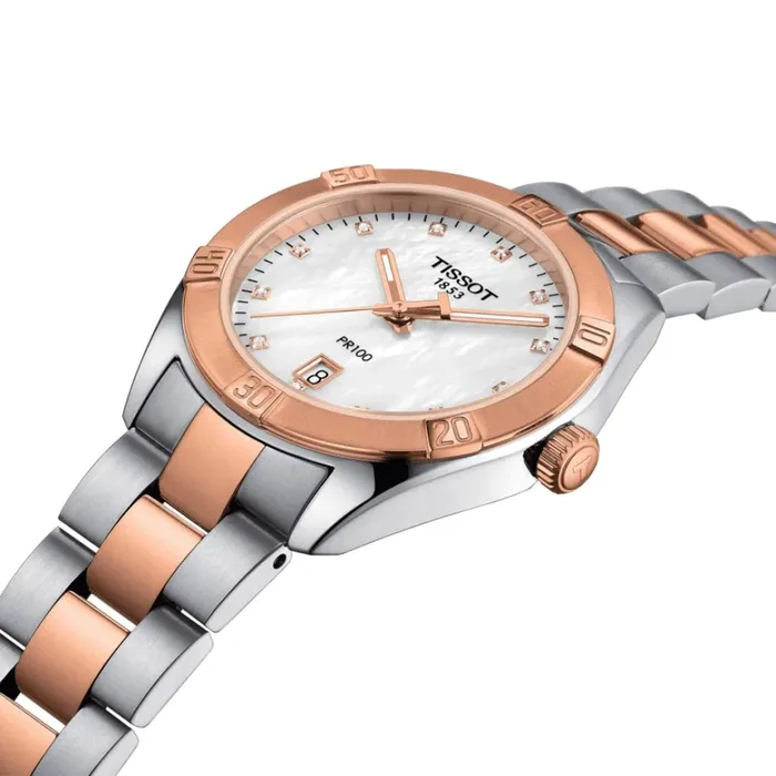 Bracelets Tissot Tissot Womens Watch PR 100 Sport Chic White MOP Dial TT Bracelet T1019102211600 Bracelets Tissot Tissot Womens Watch PR 100 Sport Chic White MOP Dial TT Bracelet T1019102211600