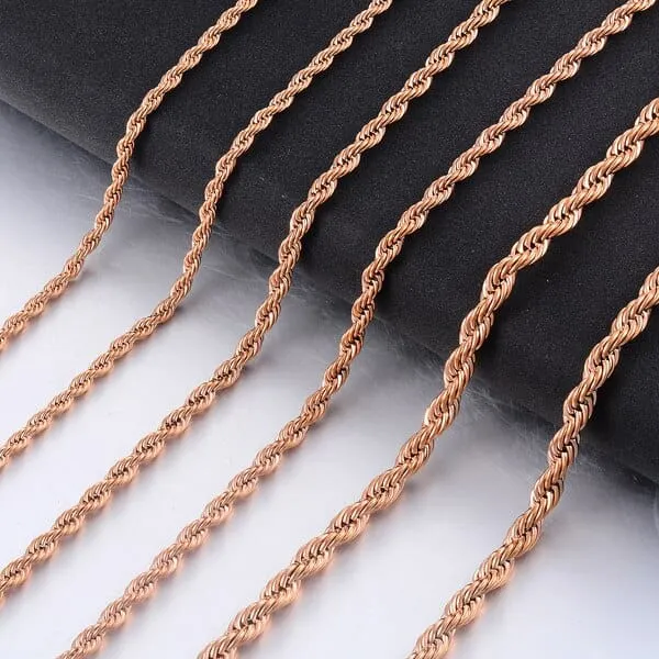 Bracelets VVS Jewelry 14k Gold 316L Stainless Steel Rope Chain BOGO