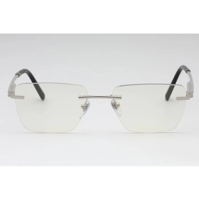 Bvlgari Mens Eyeglasses Matte Silver Rimless Rectangular 55mm Frame 0BV1122 2072 BVLGARI Rings