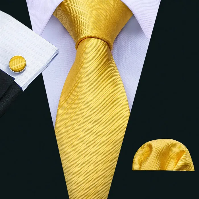 BWG VIP Design Collection Mens Fashion Golden Yellow Geometric Jacquard 100 Premium High Quality Silk Ties Divine Inspiration Styles Rings