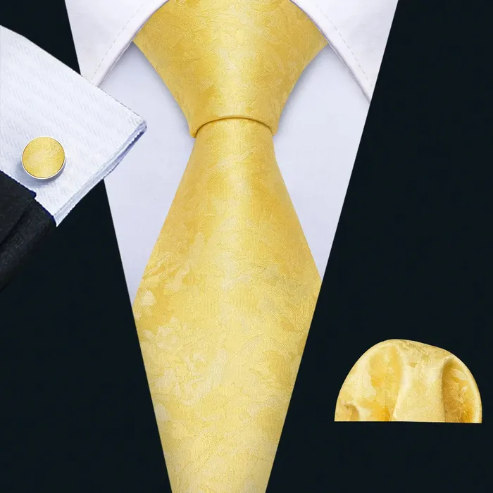 BWG VIP Design Collection Mens Fashion Golden Yellow Geometric Jacquard 100 Premium High Quality Silk Ties Divine Inspiration Styles Rings