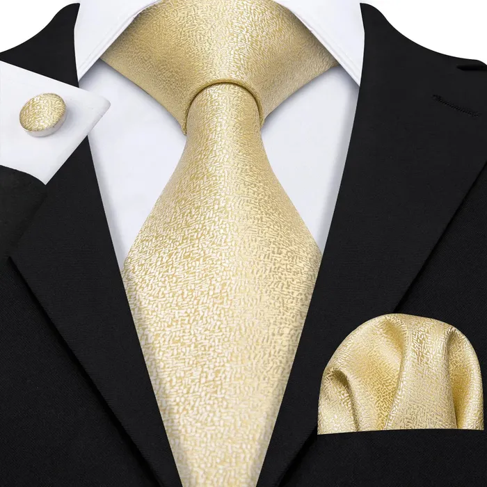 BWG VIP Design Collection Mens Fashion Golden Yellow Geometric Jacquard 100 Premium High Quality Silk Ties Divine Inspiration Styles Rings