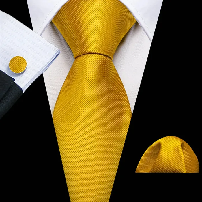 BWG VIP Design Collection Mens Fashion Golden Yellow Geometric Jacquard 100 Premium High Quality Silk Ties Divine Inspiration Styles Rings