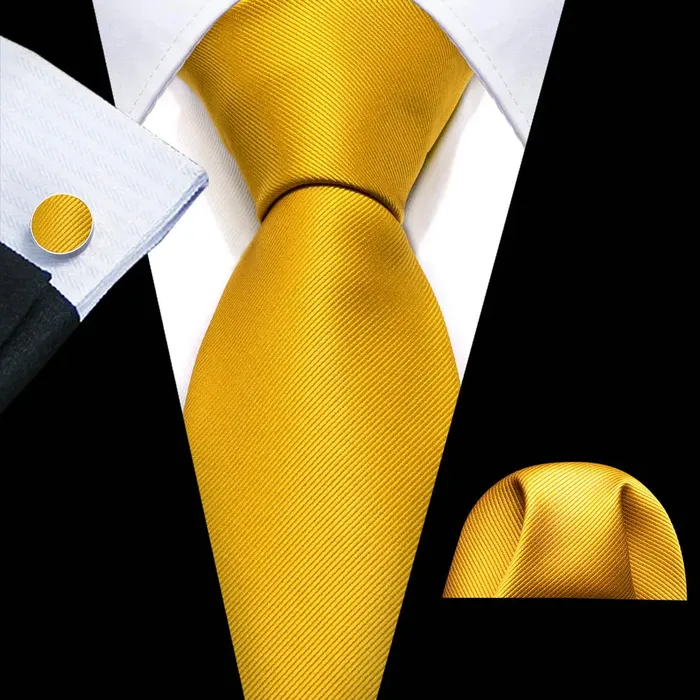 BWG VIP Design Collection Mens Fashion Golden Yellow Geometric Jacquard 100 Premium High Quality Silk Ties Divine Inspiration Styles Rings