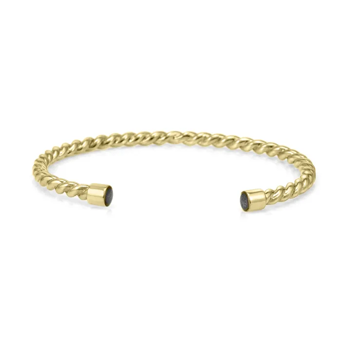 Cable Cuff Cremation Bracelet in 14K Yellow Gold closebymejewelry Bracelets Cable Cuff Cremation Bracelet in 14K Yellow Gold closebymejewelry Bracelets