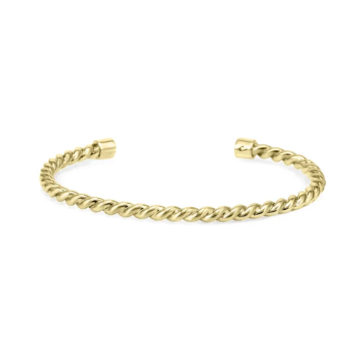 Cable Cuff Cremation Bracelet in 14K Yellow Gold closebymejewelry Bracelets