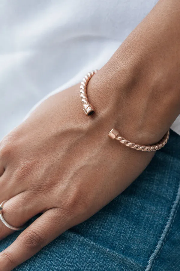 Cable Cuff Cremation Bracelet in 14K Yellow Gold closebymejewelry Bracelets