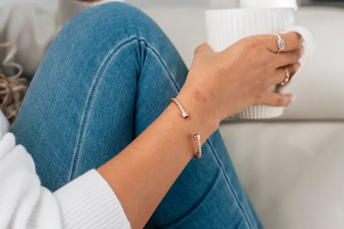 Cable Cuff Cremation Bracelet in 14K Yellow Gold closebymejewelry Bracelets