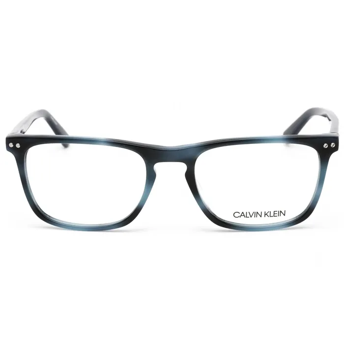 Calvin Klein Calvin Klein Mens Eyeglasses Navy Havana Rectangular Acetate Frame CK18513 412 Rings