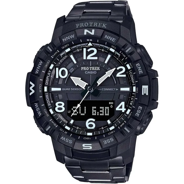 Casio Mens Quartz Watch Pro Trek Compass AnaDigi Dial Black Bracelet PRTB50YT1 Casio Bracelets Casio Mens Quartz Watch Pro Trek Compass AnaDigi Dial Black Bracelet PRTB50YT1 Casio Bracelets