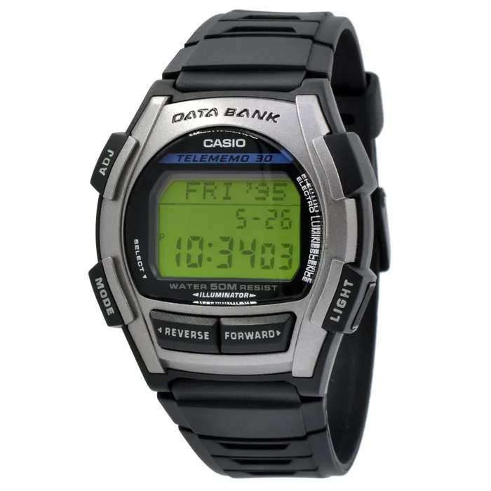 Casio Rings Casio Silver Resin Case Black Band Watch DB35H1A