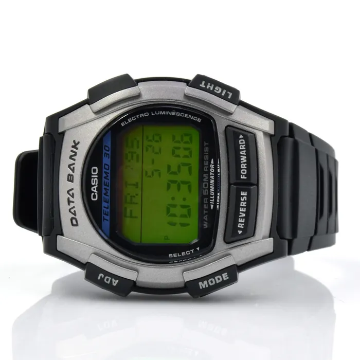 Casio Rings Casio Silver Resin Case Black Band Watch DB35H1A