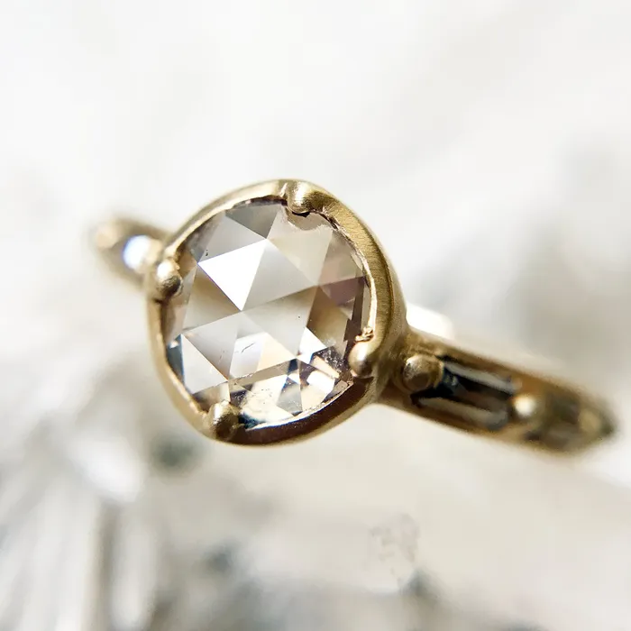 Champagne Baguette Ring Rebecca Overmann Rings