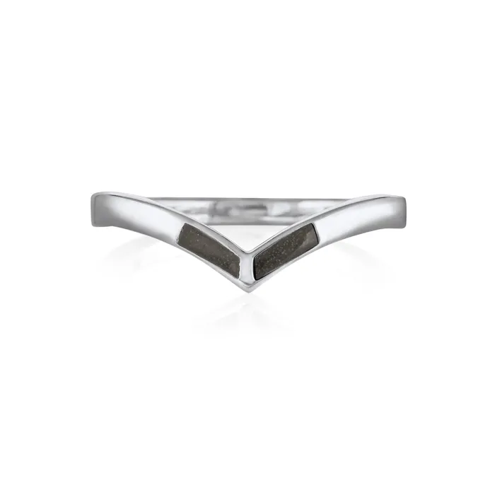 Chevron Cremation Ring in 14K White Gold closebymejewelry Rings