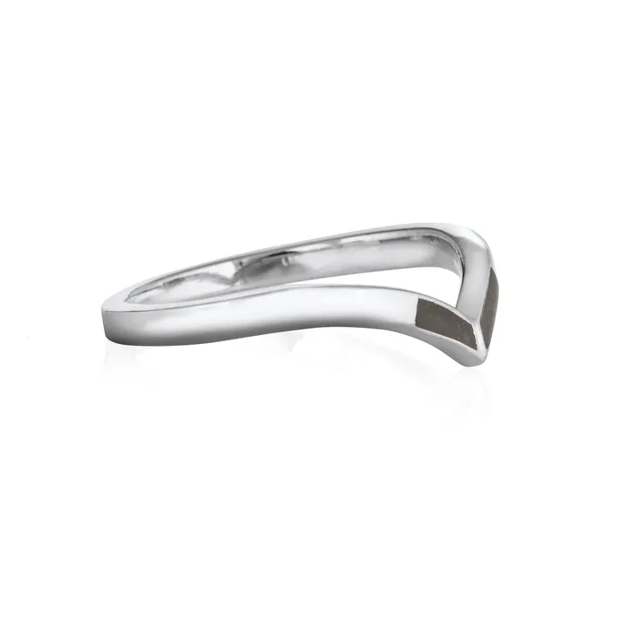 Chevron Cremation Ring in 14K White Gold closebymejewelry Rings