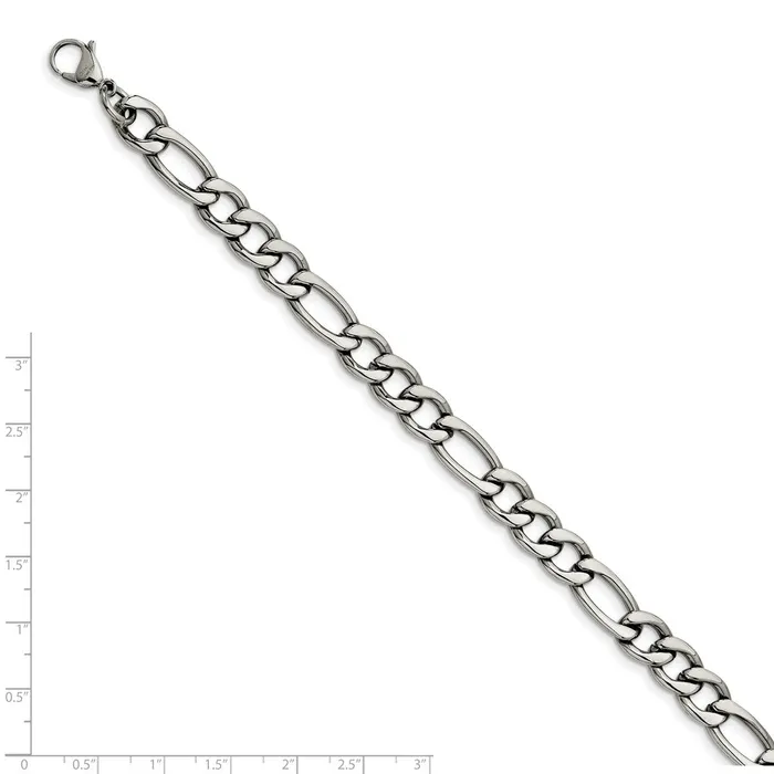 Chisel Bracelets Stainless Steel 84mm 8in Figaro Chain SRN682 Chisel Bracelets Stainless Steel 84mm 8in Figaro Chain SRN682