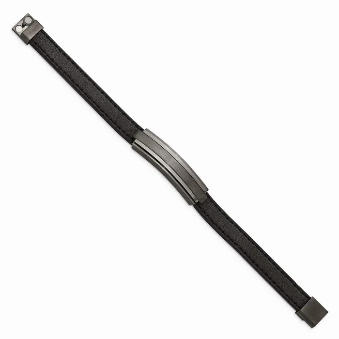 Chisel Bracelets Stainless Steel Brushed Polished GunMetal IP Black Rubber 85in Bracelet Chisel Bracelets Stainless Steel Brushed Polished GunMetal IP Black Rubber 85in Bracelet