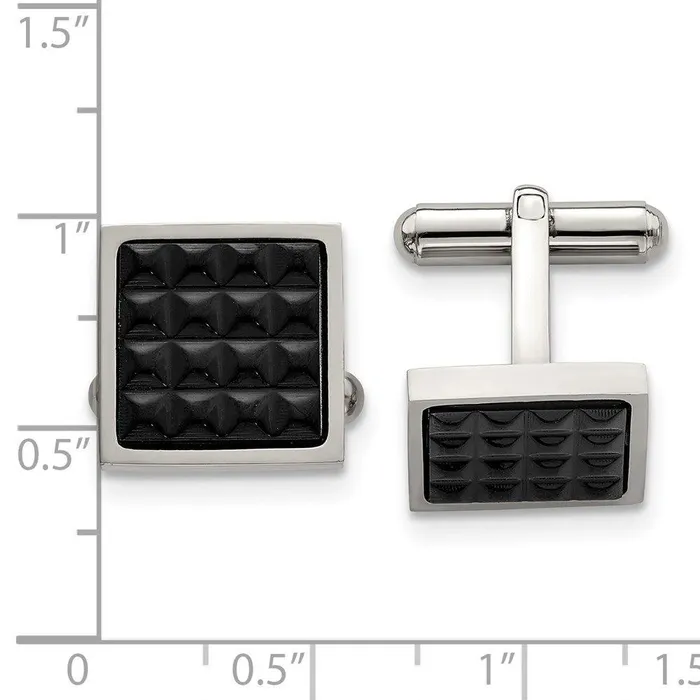 Chisel Bracelets Stainless Steel Polished Black IP Studded Cufflinks Chisel Bracelets Stainless Steel Polished Black IP Studded Cufflinks