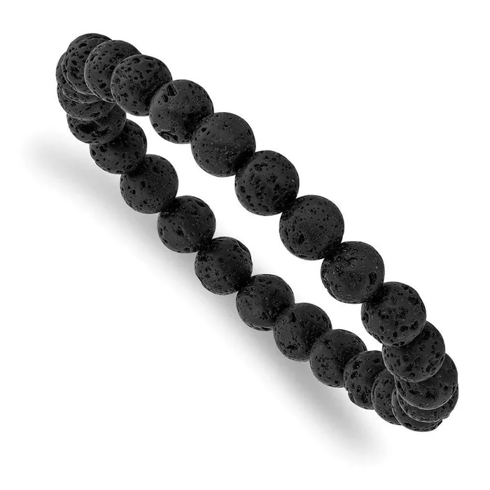 Chisel Bracelets Volcanic Rock Agate Beaded Stretch Bracelet