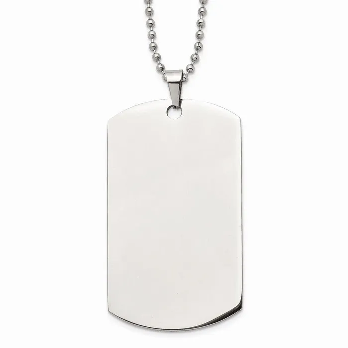 Chisel Necklaces Stainless Steel Brushed Polished Rounded Edge XLarge 2mm Dog Tag Necklace Chisel Necklaces Stainless Steel Brushed Polished Rounded Edge XLarge 2mm Dog Tag Necklace