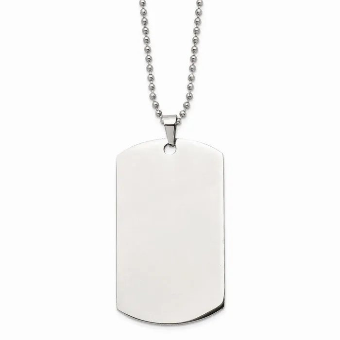 Chisel Necklaces Stainless Steel Brushed Polished Rounded Edge XLarge 2mm Dog Tag Necklace Chisel Necklaces Stainless Steel Brushed Polished Rounded Edge XLarge 2mm Dog Tag Necklace