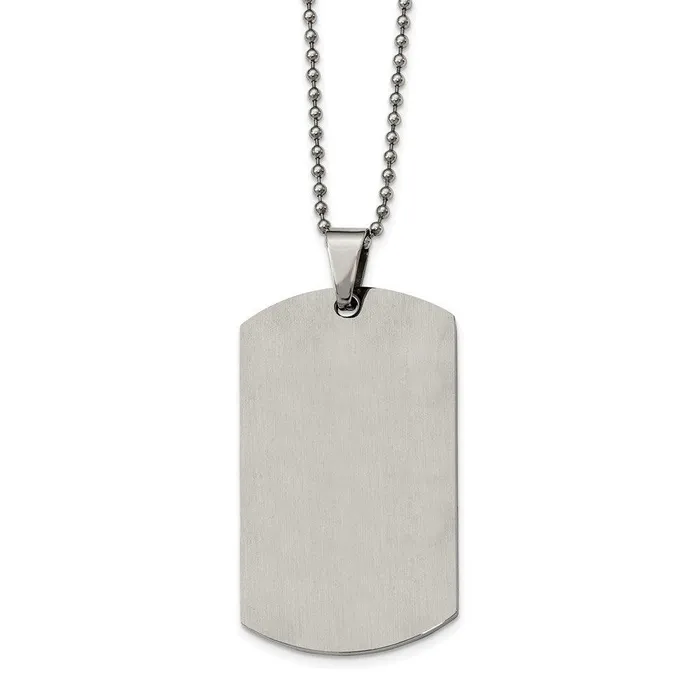 Chisel Necklaces Stainless Steel Brushed Polished Rounded Edge XLarge 2mm Dog Tag Necklace Chisel Necklaces Stainless Steel Brushed Polished Rounded Edge XLarge 2mm Dog Tag Necklace