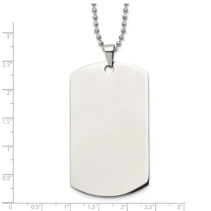 Chisel Necklaces Stainless Steel Brushed Polished Rounded Edge XLarge 2mm Dog Tag Necklace Chisel Necklaces Stainless Steel Brushed Polished Rounded Edge XLarge 2mm Dog Tag Necklace