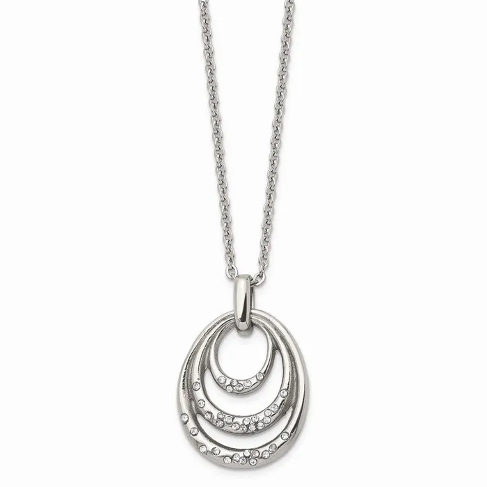 Chisel Necklaces Stainless Steel CZ Necklace Chisel Necklaces Stainless Steel CZ Necklace