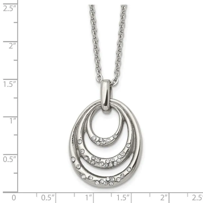 Chisel Necklaces Stainless Steel CZ Necklace Chisel Necklaces Stainless Steel CZ Necklace