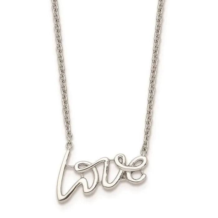 Chisel Necklaces Stainless Steel Polished Love Necklace