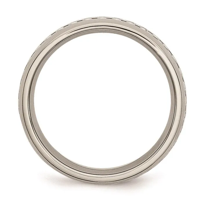Chisel Rings Stainless Steel Polished w Grey Carbon Fiber Inlay 6mm Band Chisel Rings Stainless Steel Polished w Grey Carbon Fiber Inlay 6mm Band