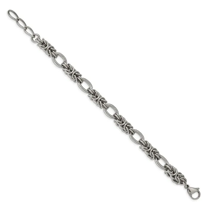 Chisel Stainless Steel Polished 8in with 1in ext Bracelet Bracelets Chisel Stainless Steel Polished 8in with 1in ext Bracelet Bracelets