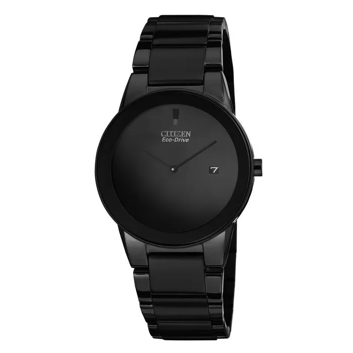 Citizen Bracelets Citizen AU106558E Mens Axiom EcoDrive Black Ion Plated Steel Bracelet Watch