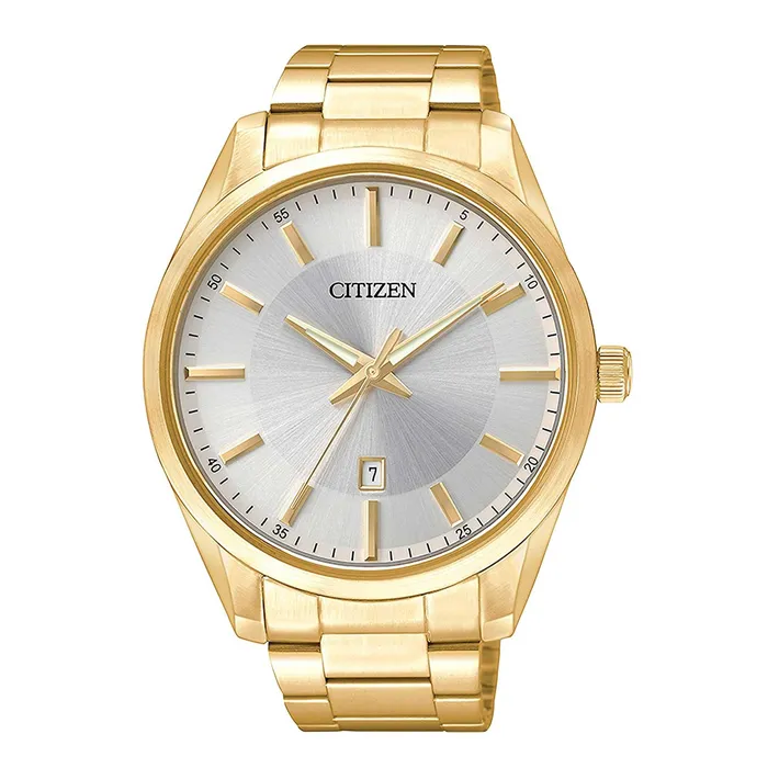Citizen Citizen Mens Watch Japanese Quartz Silver Dial Yellow Gold Bracelet BI103258A Bracelets Citizen Citizen Mens Watch Japanese Quartz Silver Dial Yellow Gold Bracelet BI103258A Bracelets