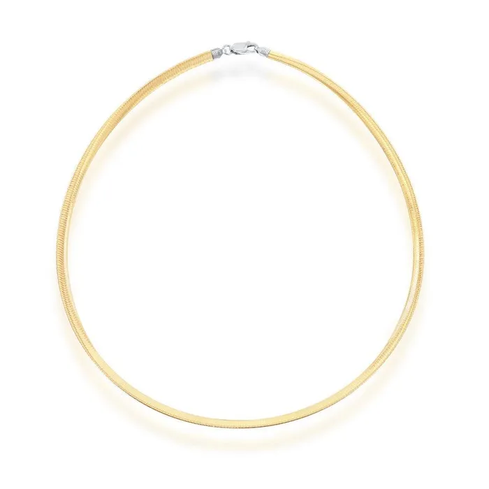 Classic Rings Sterling Silver 4mm TwoTone Reversible Omega Chain