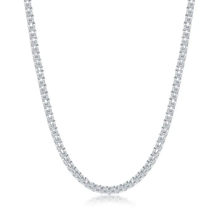 Classic Rings Sterling Silver Rhodium Plated 3mm Round Coriana Chain